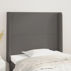 vidaXL Kopfteil mit Ohren Grau 93x16x118/128 cm Kunstleder