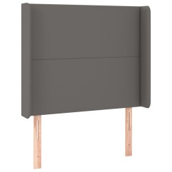 vidaXL Kopfteil mit Ohren Grau 93x16x118/128 cm Kunstleder