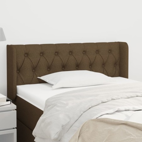 vidaXL Kopfteil mit Ohren Dunkelbraun 93x16x78/88 cm Stoff