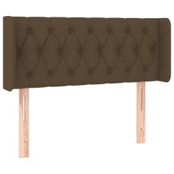 vidaXL Kopfteil mit Ohren Dunkelbraun 93x16x78/88 cm Stoff