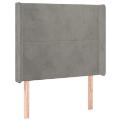 vidaXL Kopfteil mit Ohren Hellgrau 83x16x118/128 cm Samt