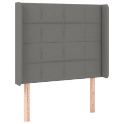 vidaXL Kopfteil mit Ohren Dunkelgrau 103x16x118/128 cm Stoff