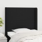 vidaXL Kopfteil mit Ohren Schwarz 93x16x118/128 cm Stoff vidaXL Kopfteil mit Ohren Schwarz 93x16x118/128 cm Stoff