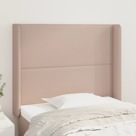 vidaXL Kopfteil mit Ohren Cappuccino-Braun 103x16x118/128cm Kunstleder