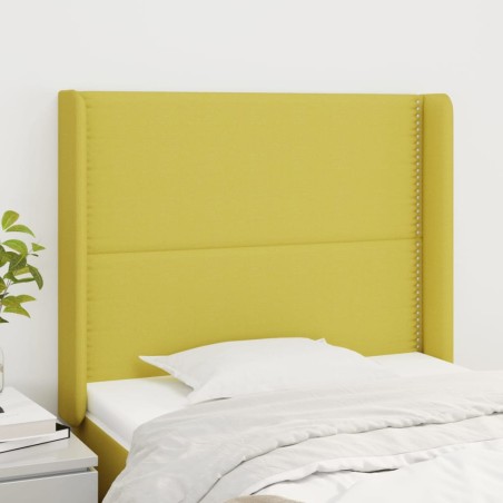 vidaXL Kopfteil mit Ohren Grün 103x16x118/128 cm Stoff