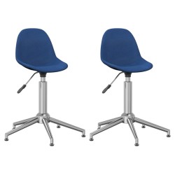 Esszimmerstühle 2 Stk. Drehbar Blau Stoff