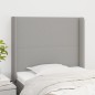 vidaXL Kopfteil mit Ohren Hellgrau 83x16x118/128 cm Stoff vidaXL Kopfteil mit Ohren Hellgrau 83x16x118/128 cm Stoff