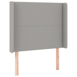 vidaXL Kopfteil mit Ohren Hellgrau 83x16x118/128 cm Stoff