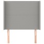vidaXL Kopfteil mit Ohren Hellgrau 83x16x118/128 cm Stoff vidaXL Kopfteil mit Ohren Hellgrau 83x16x118/128 cm Stoff