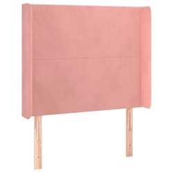 vidaXL Kopfteil mit Ohren Rosa 103x16x118/128 cm Samt