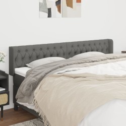 vidaXL Kopfteil mit Ohren Dunkelgrau 203x16x78/88 cm Stoff