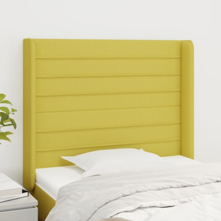 vidaXL Kopfteil mit Ohren Grün 103x16x118/128 cm Stoff