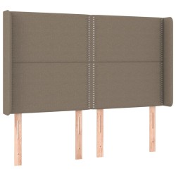 vidaXL Kopfteil mit Ohren Taupe 147x16x118/128 cm Stoff
