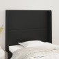 vidaXL Kopfteil mit Ohren Schwarz 103x16x118/128 cm Kunstleder