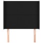 vidaXL Kopfteil mit Ohren Schwarz 103x16x118/128 cm Kunstleder