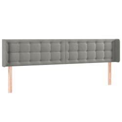 vidaXL Kopfteil mit Ohren Hellgrau 183x16x78/88 cm Samt