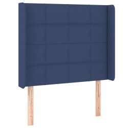 vidaXL Kopfteil mit Ohren Blau 93x16x118/128 cm Stoff