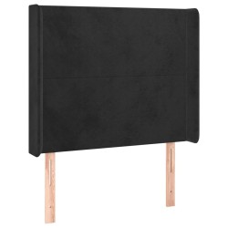 vidaXL Kopfteil mit Ohren Schwarz 93x16x118/128 cm Samt