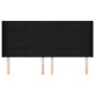 vidaXL Kopfteil mit Ohren Schwarz 183x16x118/128 cm Stoff