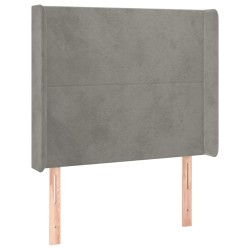 vidaXL Kopfteil mit Ohren Hellgrau 103x16x118/128 cm Samt