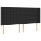 vidaXL Kopfteil mit Ohren Schwarz 203x16x118/128 cm Kunstleder vidaXL Kopfteil mit Ohren Schwarz 203x16x118/128 cm Kunstleder