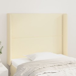vidaXL Kopfteil mit Ohren Creme 103x16x118/128 cm Kunstleder