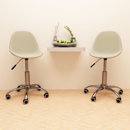 Esszimmerstühle 2 Stk. Drehbar Creme Stoff