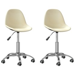 Esszimmerstühle 2 Stk. Drehbar Creme Stoff