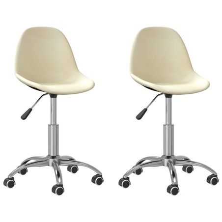 Esszimmerstühle 2 Stk. Drehbar Creme Stoff