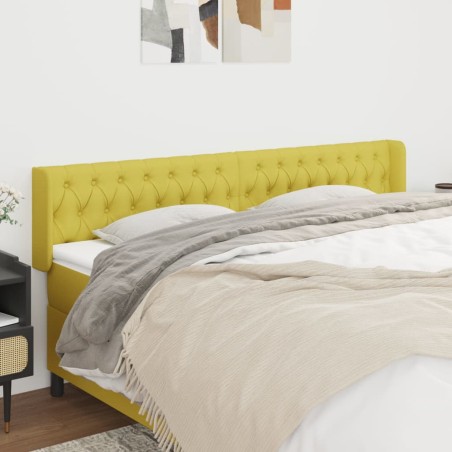 vidaXL Kopfteil mit Ohren Grün 203x16x78/88 cm Stoff