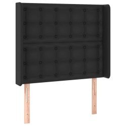 vidaXL Kopfteil mit Ohren Schwarz 93x16x118/128 cm Kunstleder