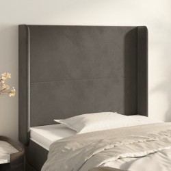 vidaXL Kopfteil mit Ohren Dunkelgrau 83x16x118/128 cm Samt
