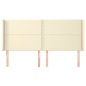 vidaXL Kopfteil mit Ohren Creme 203x16x118/128 cm Kunstleder