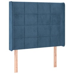 vidaXL Kopfteil mit Ohren Dunkelblau 103x16x118/128 cm Samt