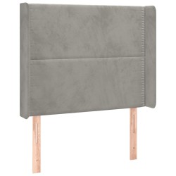 vidaXL Kopfteil mit Ohren Hellgrau 103x16x118/128 cm Samt