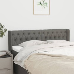 vidaXL Kopfteil mit Ohren Dunkelgrau 163x16x78/88 cm Stoff
