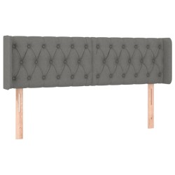 vidaXL Kopfteil mit Ohren Dunkelgrau 163x16x78/88 cm Stoff