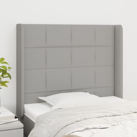 vidaXL Kopfteil mit Ohren Hellgrau 83x16x118/128 cm Stoff