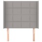 vidaXL Kopfteil mit Ohren Hellgrau 83x16x118/128 cm Stoff