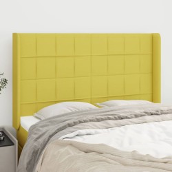 vidaXL Kopfteil mit Ohren Grün 147x16x118/128 cm Stoff