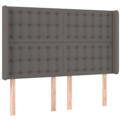 vidaXL Kopfteil mit Ohren Grau 147x16x118/128 cm Kunstleder
