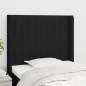 vidaXL Kopfteil mit Ohren Schwarz 93x16x118/128 cm Stoff vidaXL Kopfteil mit Ohren Schwarz 93x16x118/128 cm Stoff