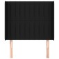 vidaXL Kopfteil mit Ohren Schwarz 93x16x118/128 cm Stoff vidaXL Kopfteil mit Ohren Schwarz 93x16x118/128 cm Stoff