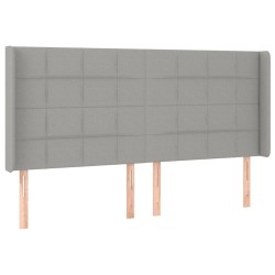 vidaXL Kopfteil mit Ohren Hellgrau 163x16x118/128 cm Stoff