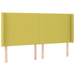 vidaXL Kopfteil mit Ohren Grün 203x16x118/128 cm Stoff