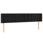 vidaXL Kopfteil mit Ohren Schwarz 203x16x78/88 cm Samt