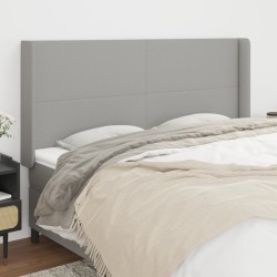 vidaXL Kopfteil mit Ohren Hellgrau 183x16x118/128 cm Stoff