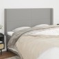 vidaXL Kopfteil mit Ohren Hellgrau 183x16x118/128 cm Stoff