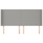 vidaXL Kopfteil mit Ohren Hellgrau 183x16x118/128 cm Stoff