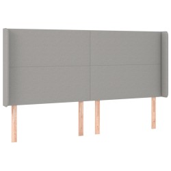 vidaXL Kopfteil mit Ohren Hellgrau 203x16x118/128 cm Stoff